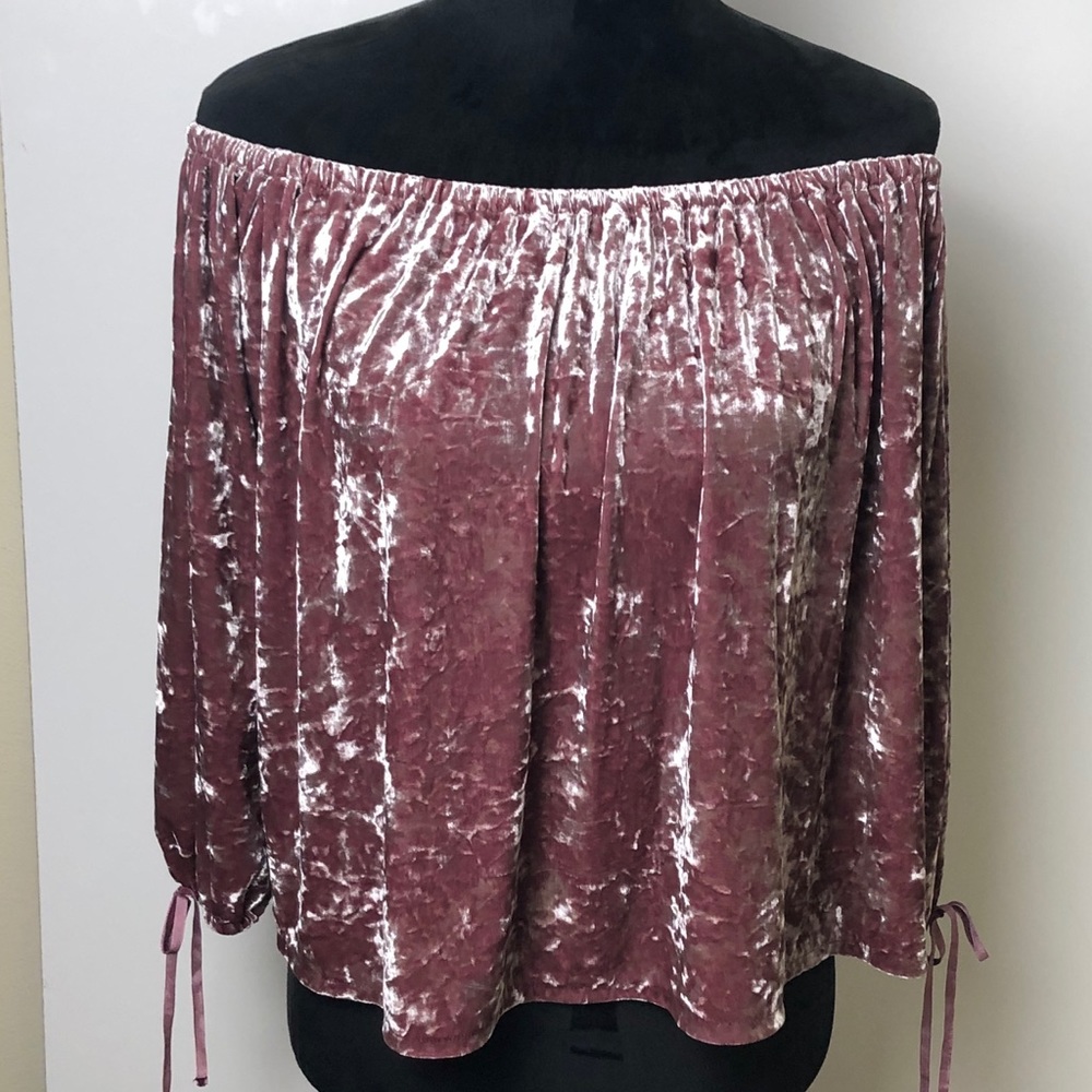 American Eagle Velvet Off the Shoulder Blouse.   2